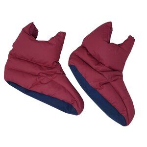 Vintage Scandia Down Red Blue Down Filled Camping Slippers Medium Made in Korea